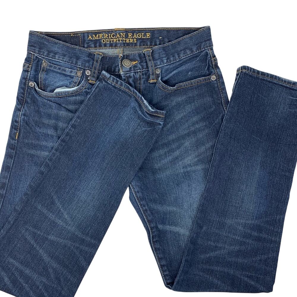 American Eagle Men's Slim Dark Washed Jeans 28x30